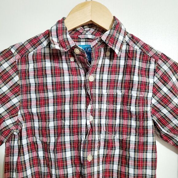 Children's Place Red/White Plaid Shirt Size 5-6. - Picture 3 of 6